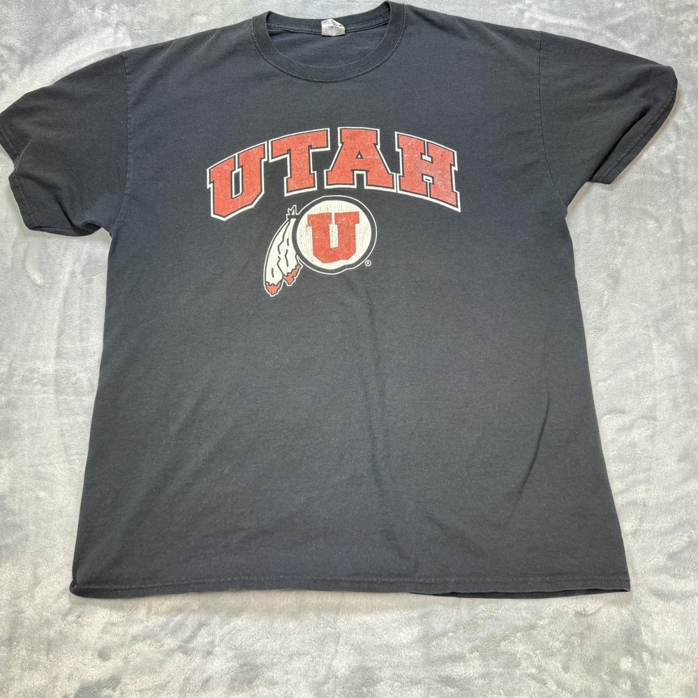 Utah Utes Shirt Mens XL Black Jerzees 125 Years Football Anniversary NCAA Tee